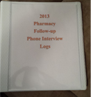 Pharmacy Follow up program binder